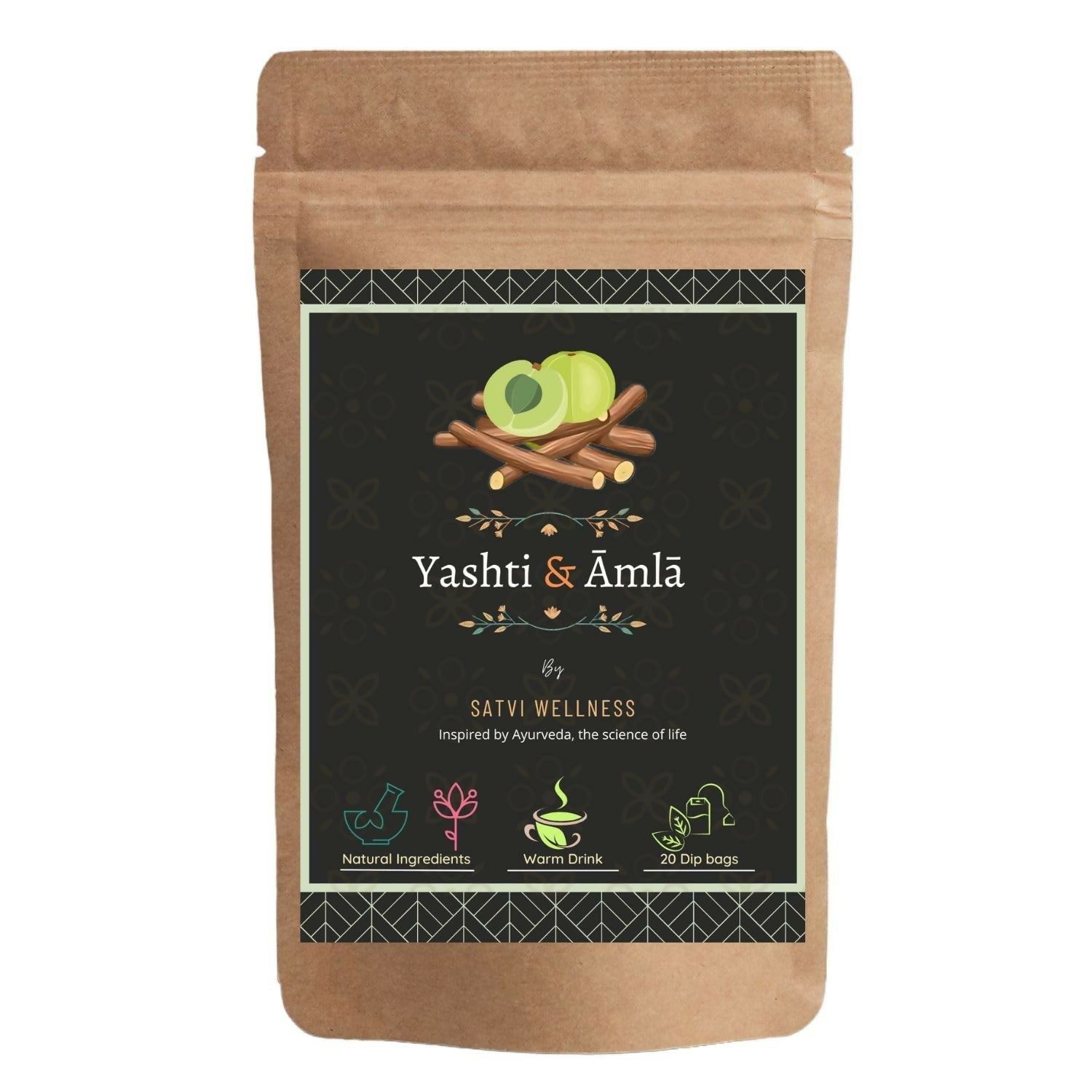 Satvi Wellness Yashtimadhu Amla Tea | Yashti Amala | Blend Of Liquorice And Indian Gooseberry | Herbal Tea 