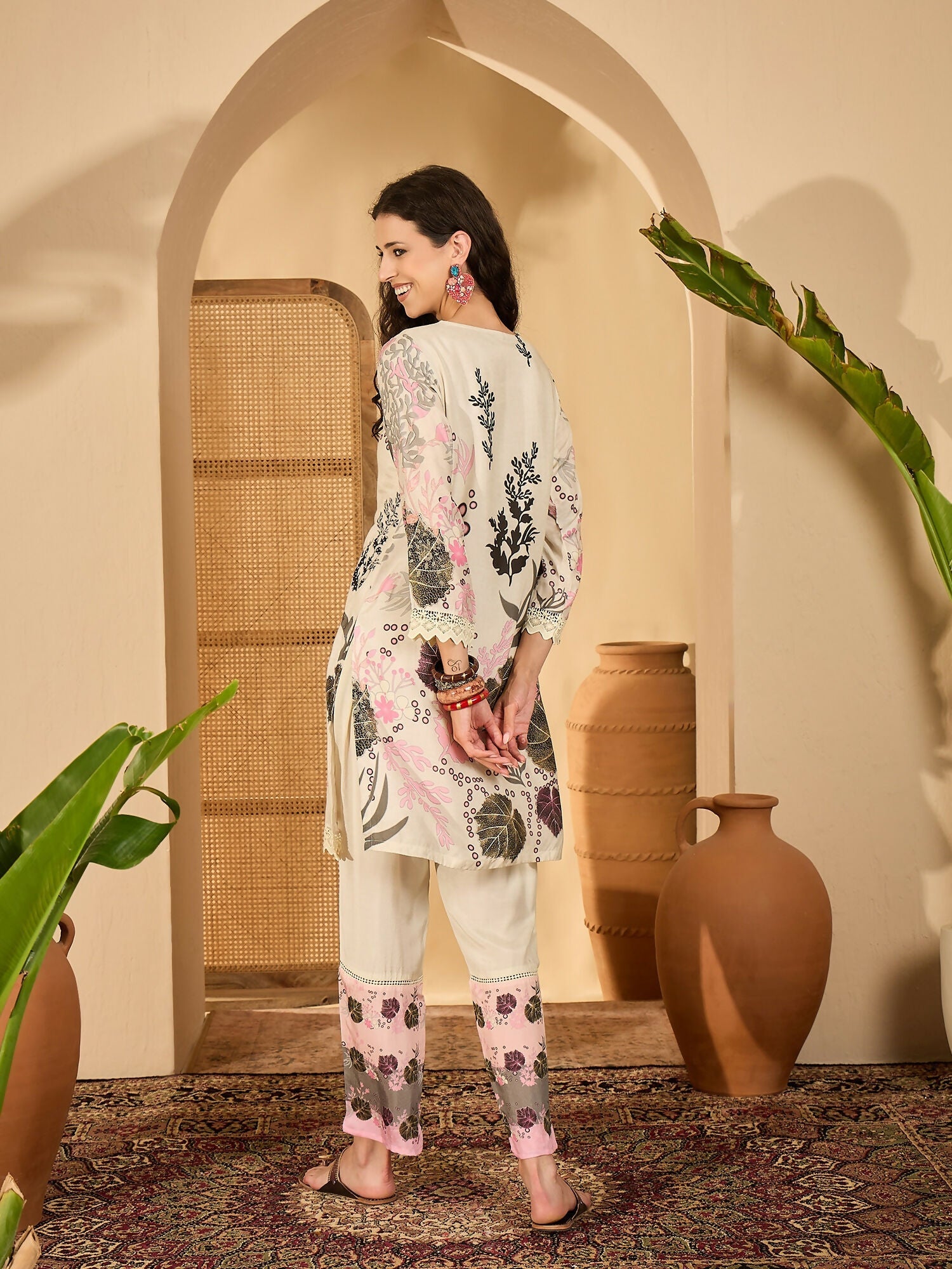 Joban Fashion Printed Off White Pure Cotton Cord Set