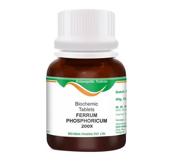Bio India Homeopathy Ferrum Phosphoricum Biochemic Tablets – Homeopathic Inflammation & Immunity Tissue Salt 