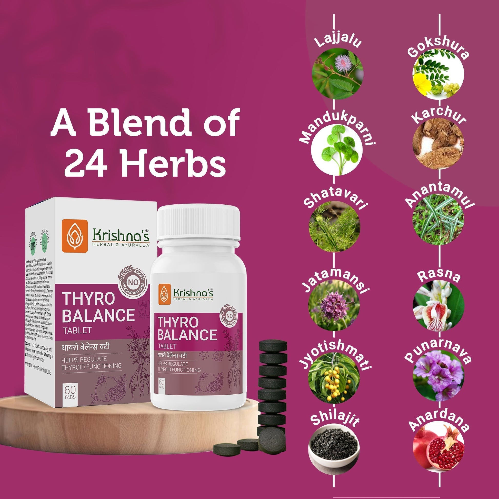 Krishna'S Herbal & Ayurveda Thyro Balance Tablets 
