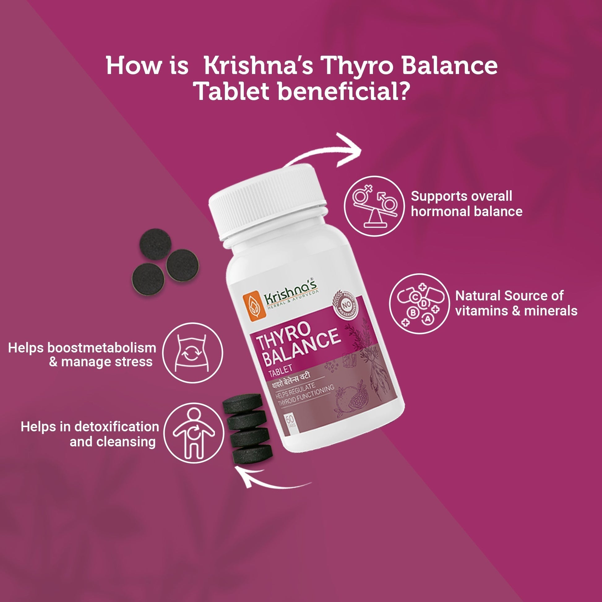 Krishna'S Herbal & Ayurveda Thyro Balance Tablets 