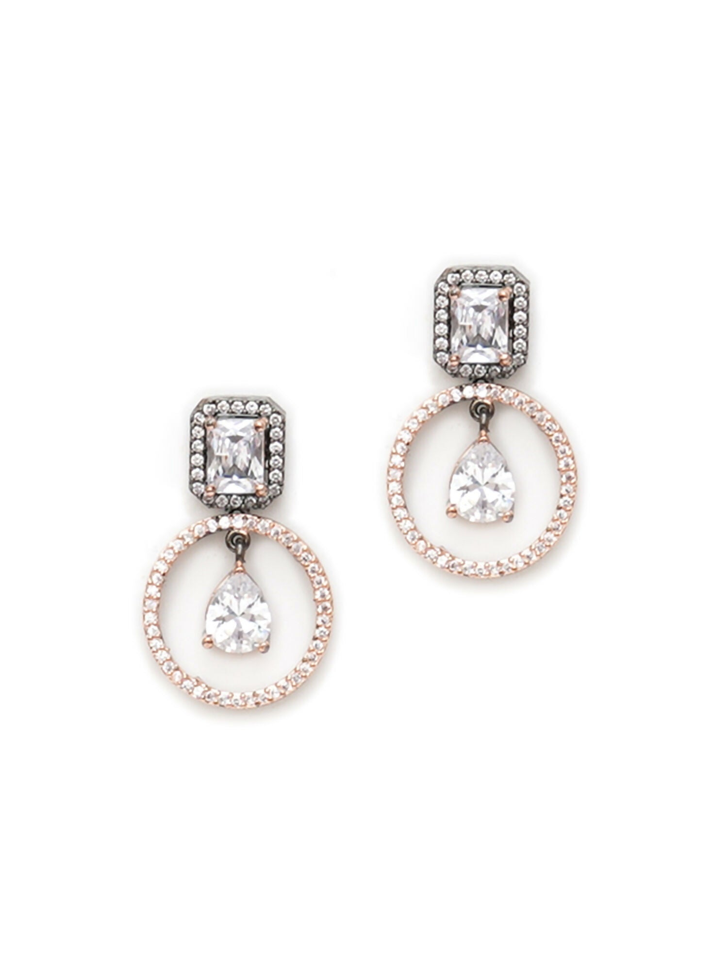 Stone kundan earrings (white) - Ruby Raang - Grab2buy