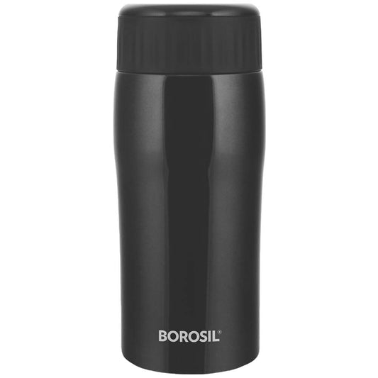 Borosil Cosmic Insulated Water Bottle Tumbler - 320ml (Black) - Grab2buy