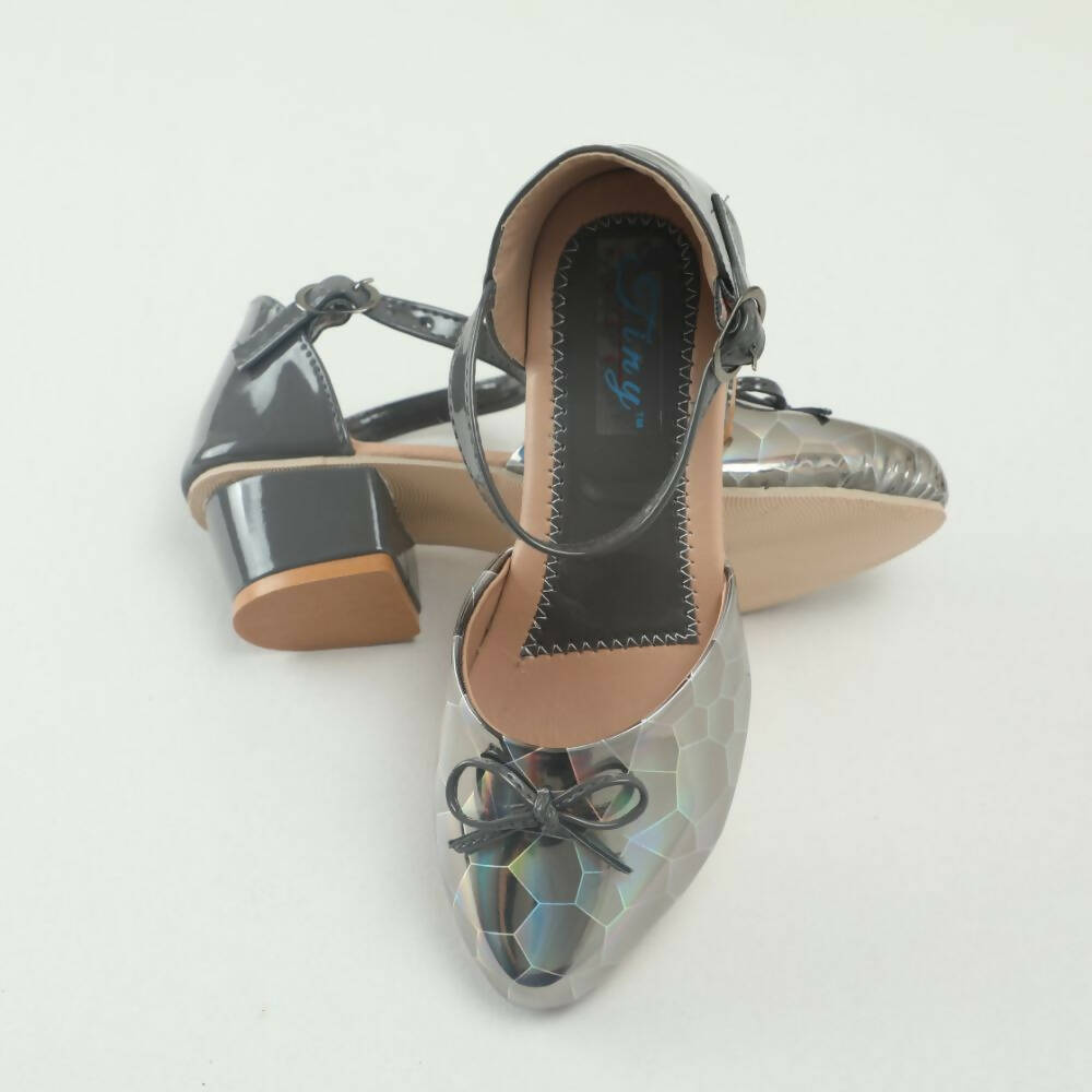 Tiny Bugs Girls Party Wear Ballerinas Heels - Dark Grey  Grab2Buy Tiny Bugs Grab2Buy