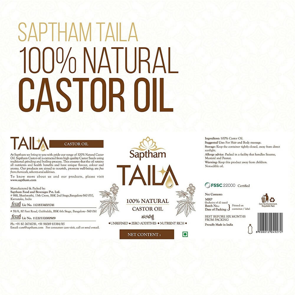 Saptham Taila 100% Natural Castor Oil 