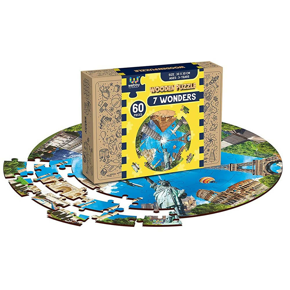Webby Wooden Seven Wonders of The World Jigsaw Puzzle-60 Pcs  Grab2Buy Webby Grab2Buy