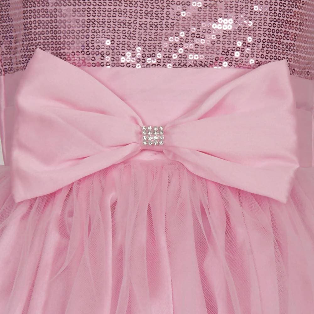 Asmaani Baby Girl's Pink Color Satin Knee Length Frock (AS-DRESS_22030) - Grab2buy