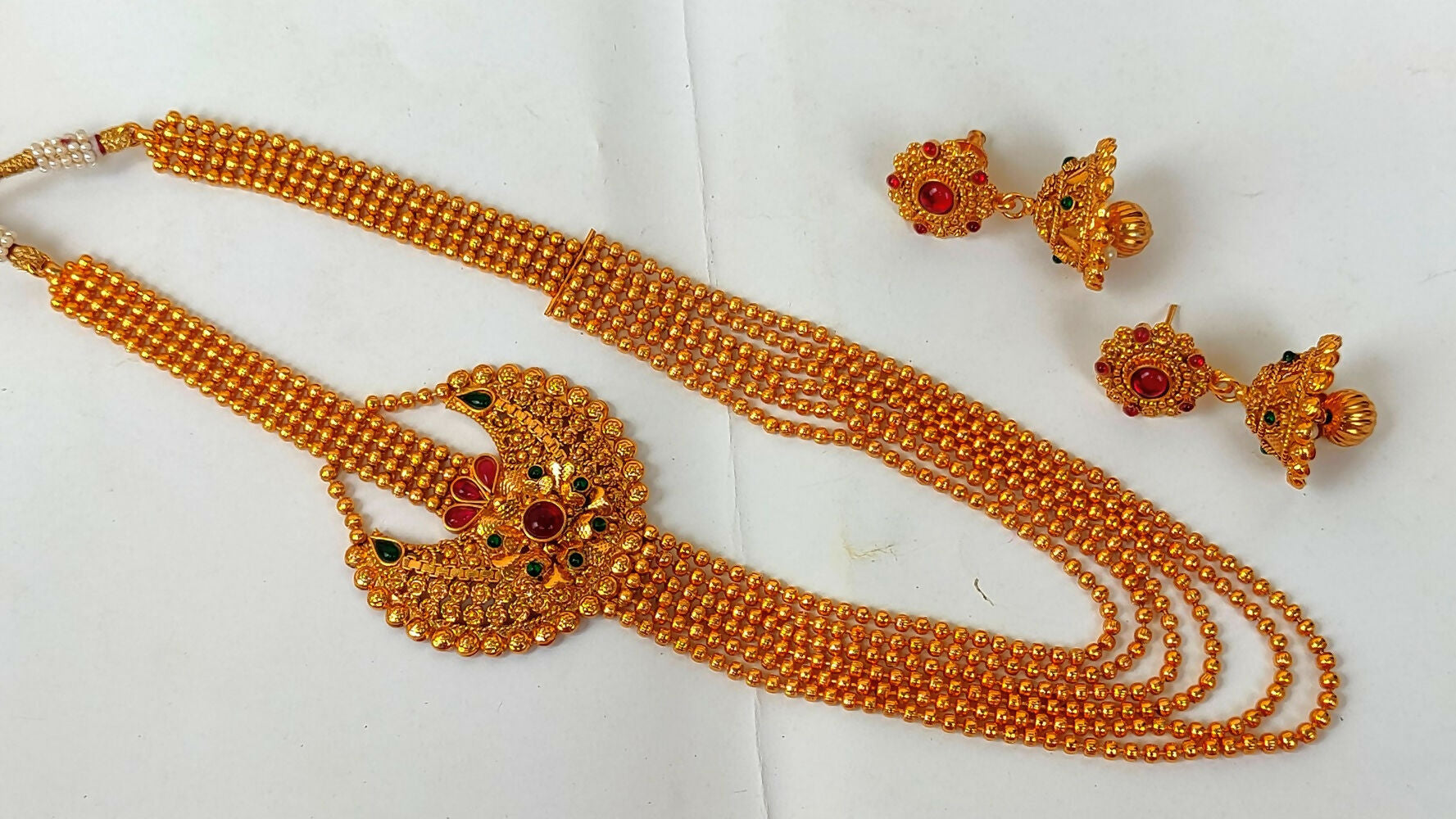 Multicolor Kemp Layer Necklace Set With Earrings - Grab2buy