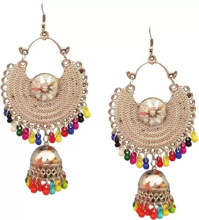 Gold-Plated Alloy Oxidised Designer Earrings - The Pari - Grab2buy