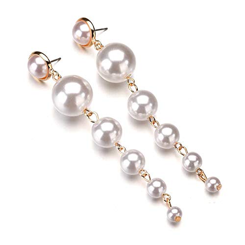 Gold-Plated Alloy Pearl Droplets Earrings - The Pari - Grab2buy