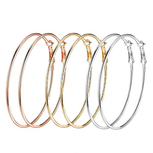 Rhodium-Plated Alloy Assorted Hoop Earrings Combo - The Pari - Grab2buy