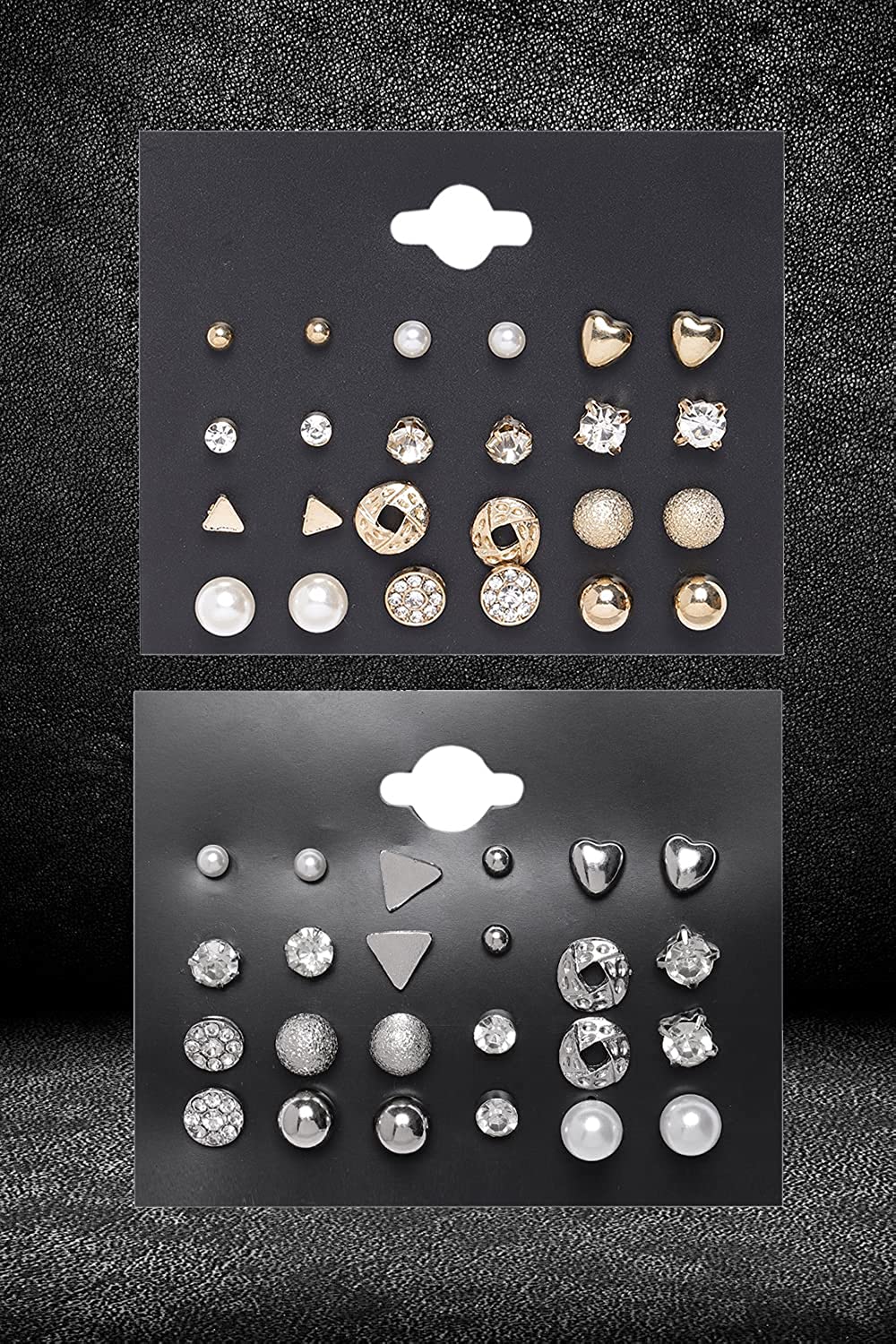 Rhodium-Plated Alloy Set Of 24 Earrings Combo - The Pari - Grab2buy