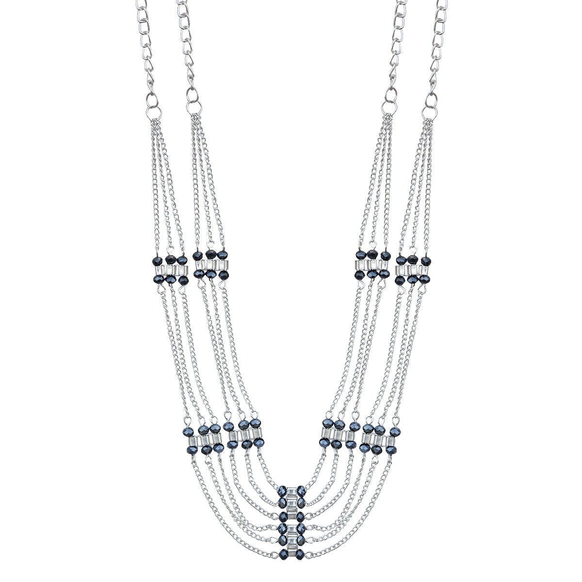 Silver-Plated Alloy Designer Silver Chain Necklace - The Pari | Swadesiicart