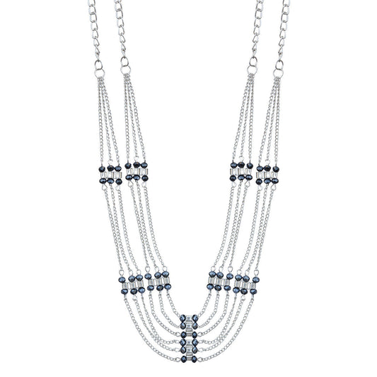 Silver-Plated Alloy Designer Silver Chain Necklace - The Pari | Swadesiicart