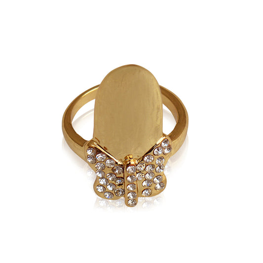 Gold-Polished Alloy Stylish Golden Nail Ring - The Pari | Swadesiicart