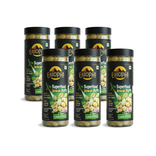 Eatopia Superfoods Jowar Puffs - Cream & Onion
