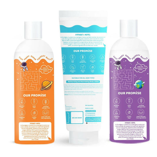 Tiny Mighty Kids Shampoo, Body Wash And Body Lotion Combo - Grab2buy