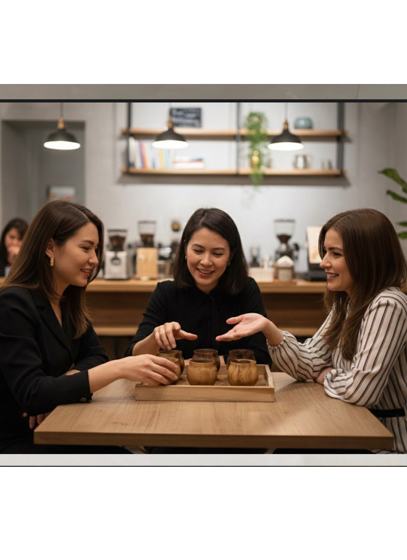 Wood estate Artistic Wooden Tea/Coffee Set-Natural Wooden Tea Drinking Cup Coffee Cup  Grab2Buy Prazu Fashion Grab2Buy