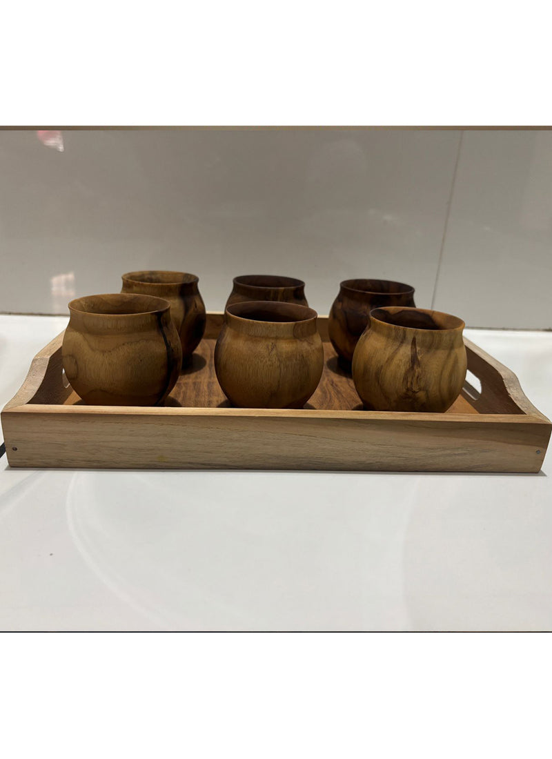 Wood estate Artistic Wooden Tea/Coffee Set-Natural Wooden Tea Drinking Cup Coffee Cup  Grab2Buy Prazu Fashion Grab2Buy