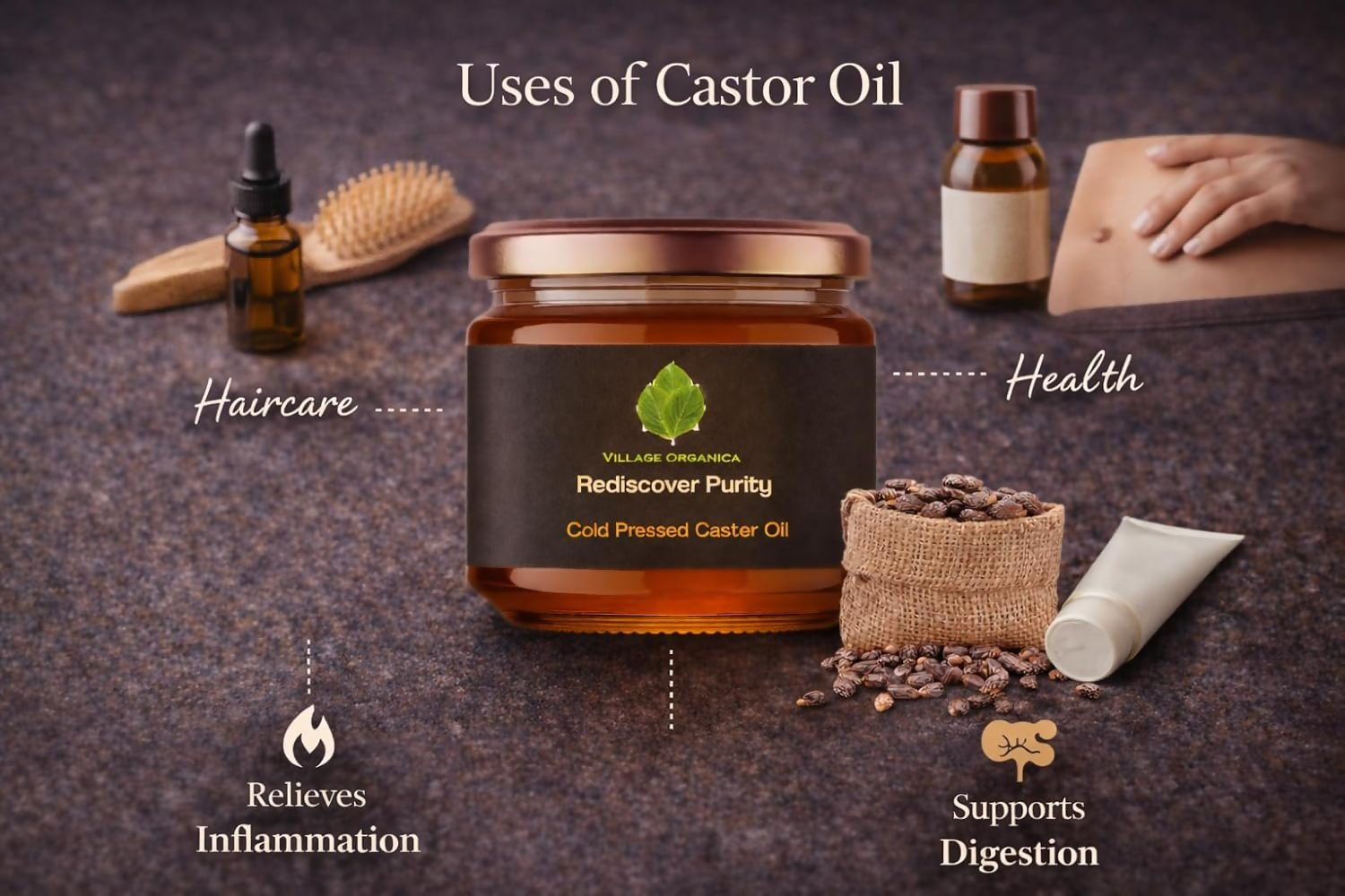 Village-Organica Cold Pressed Castor Oil  Grab2Buy Village-Organica Grab2Buy