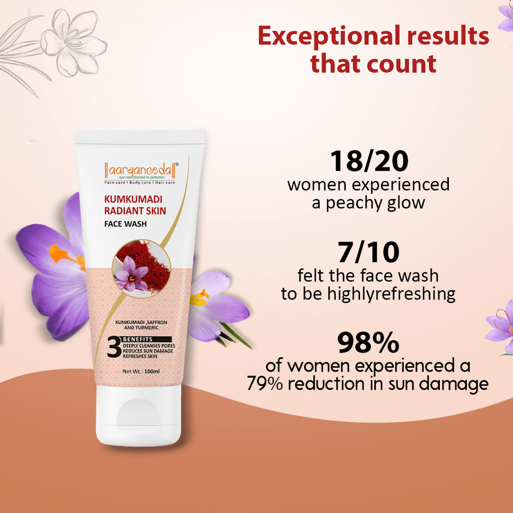 Aaryanveda Kumkumadi Radiant Skin Face Wash 