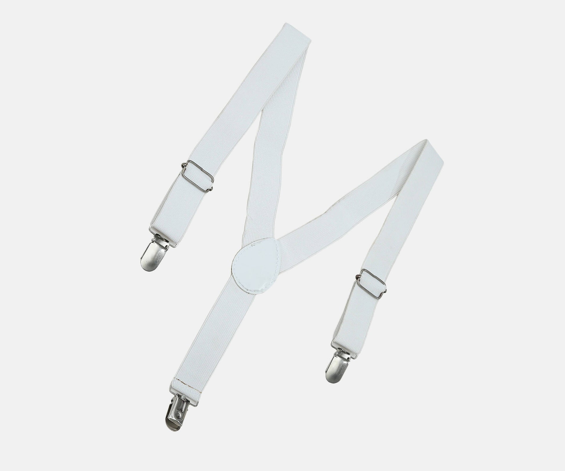 Manet Boys Solid Suspenders - White