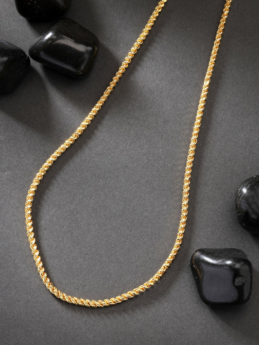 NVR Men's Gold-Polished Stainless Steel Chain 