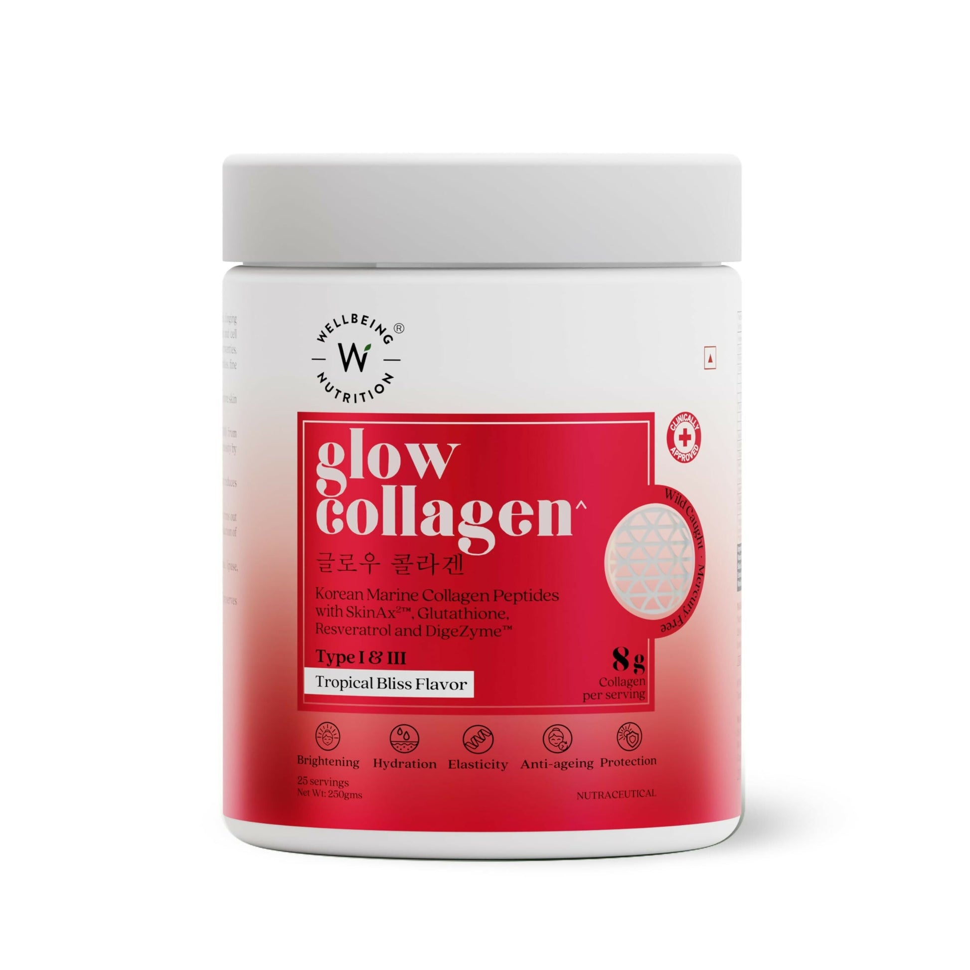 Wellbeing Nutrition Glow Korean Marine Collagen Peptides Tropical Bliss Flavor & Unflavored Combo  Grab2Buy Wellbeing Nutrition Grab2Buy