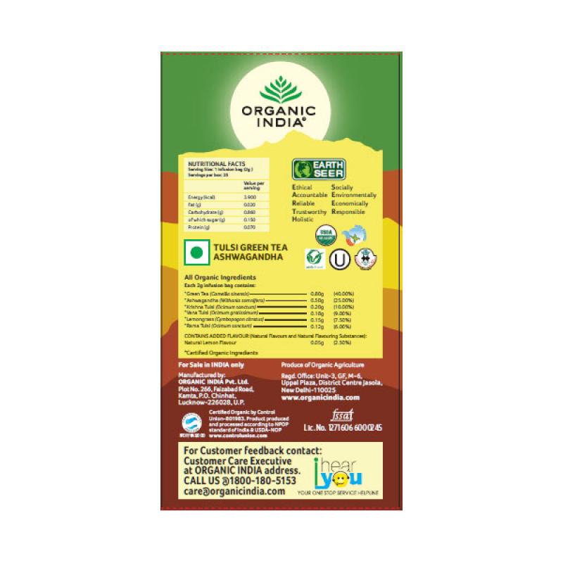 Tulsi Green Tea Ashwagandha | 25 tea bags 