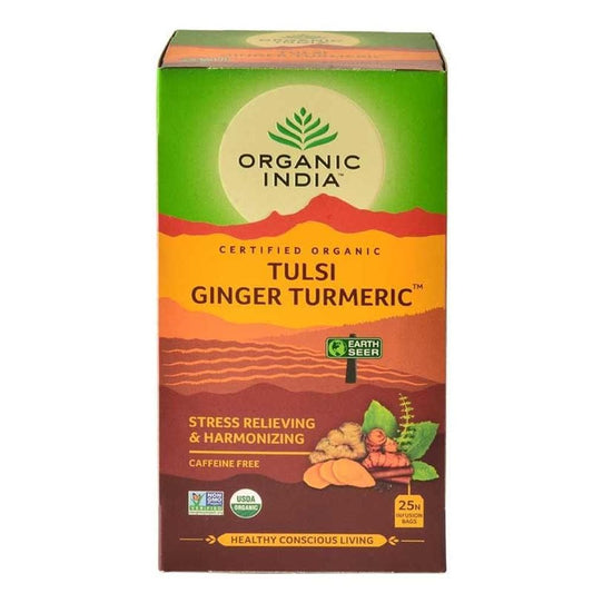 Organic India Tulsi Ginger Turmeric 25 Tea Bags - Grab2buy