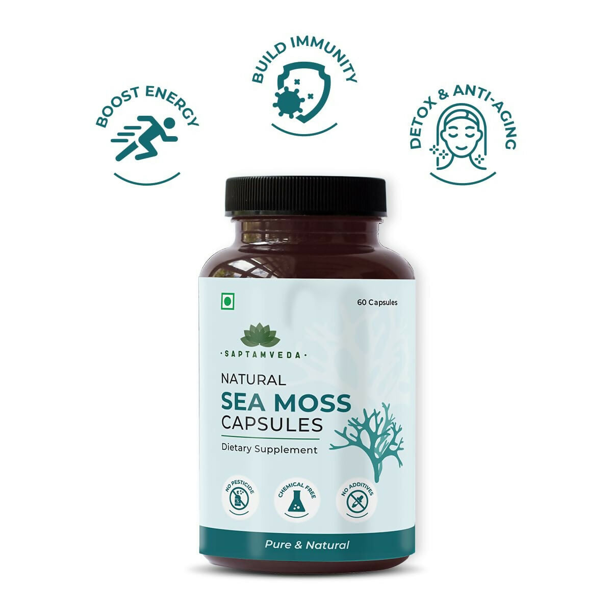 Saptamveda Irish Sea Moss 500mg Capsules - Grab2buy