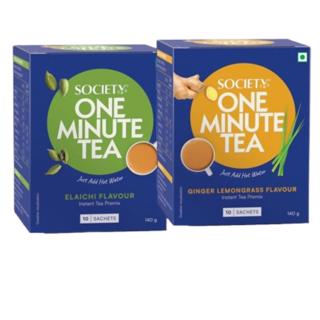Society OMT Elaichi & OMT Ginger Lemongrass Flavour Tea Premix Combo 