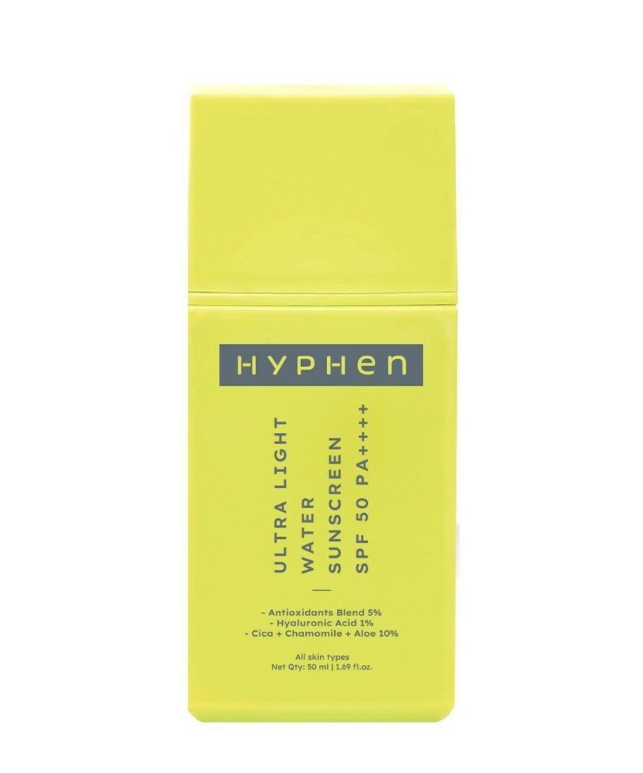 Hyphen By Kriti Sanon Ultra Light Water Sunscreen SPF 50 PA++++ UVA-UVB & Blue Light Protection, No White Cast, For Men & Women 