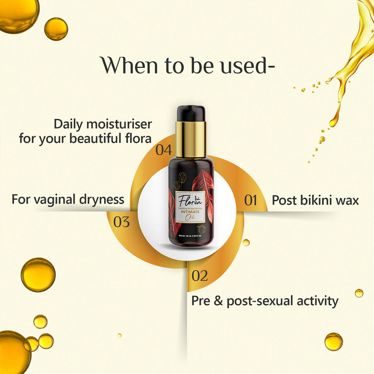 Floren Reusable Menstrual Cup with Intimate Oil for Women