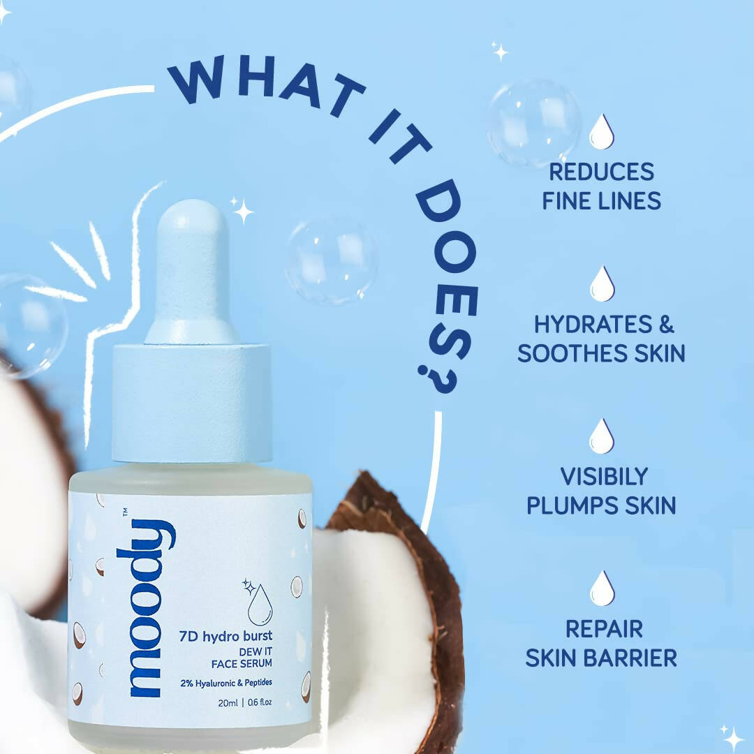 Moody 7D Hydro Burst Face Serum with 2% Hyaluronic & Peptides 