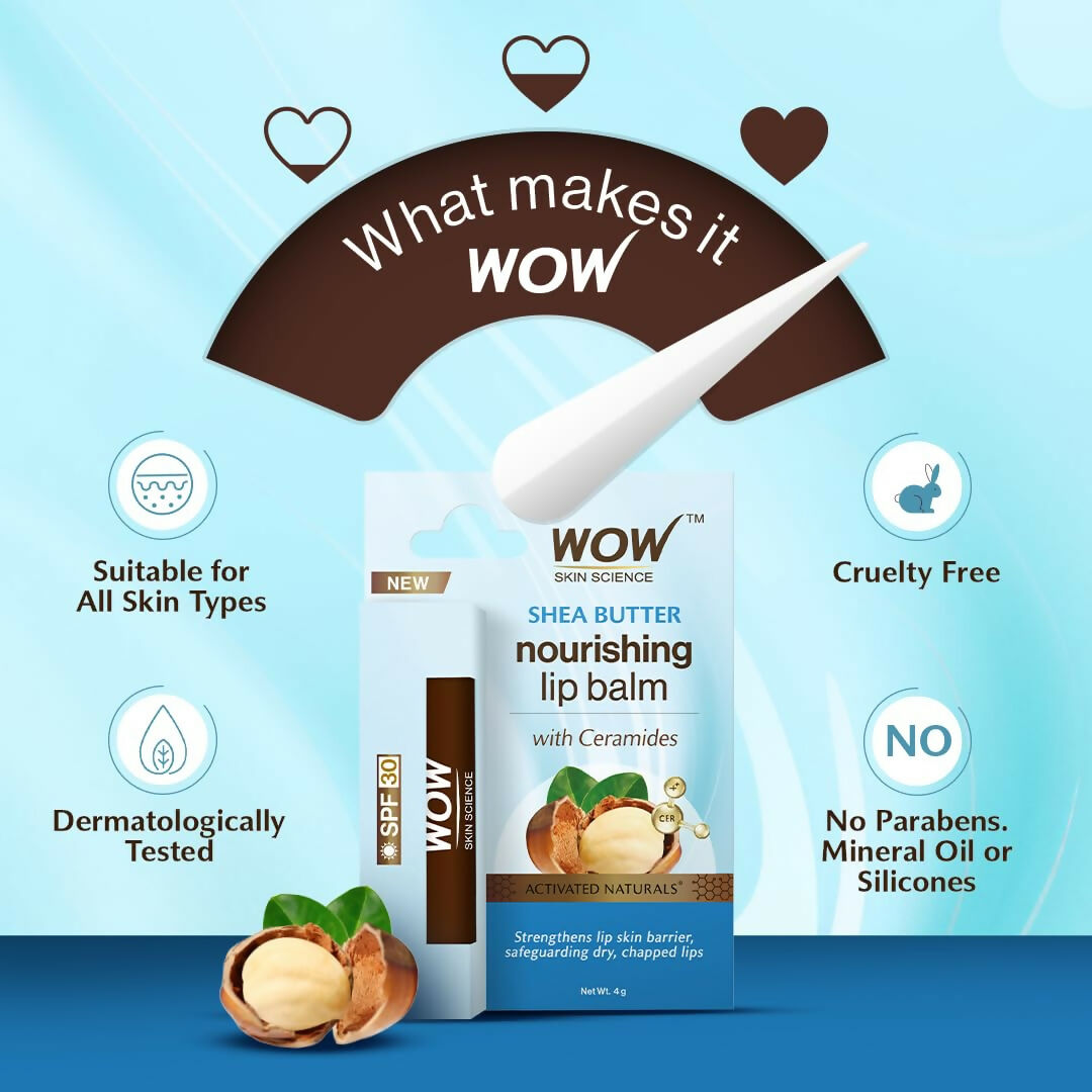WOW Skin Science Shea Butter Nourishing Lip Balm SPF 30 with Ceramides  Grab2Buy Wow Skin Science Grab2Buy