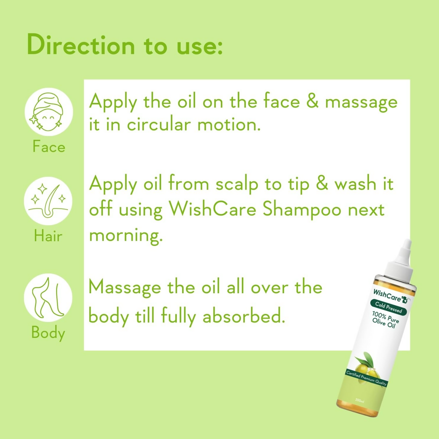 WishCare100% Pure Premium Cold Pressed Olive Oil For Hair & Skin  Grab2Buy Wishcare Grab2Buy