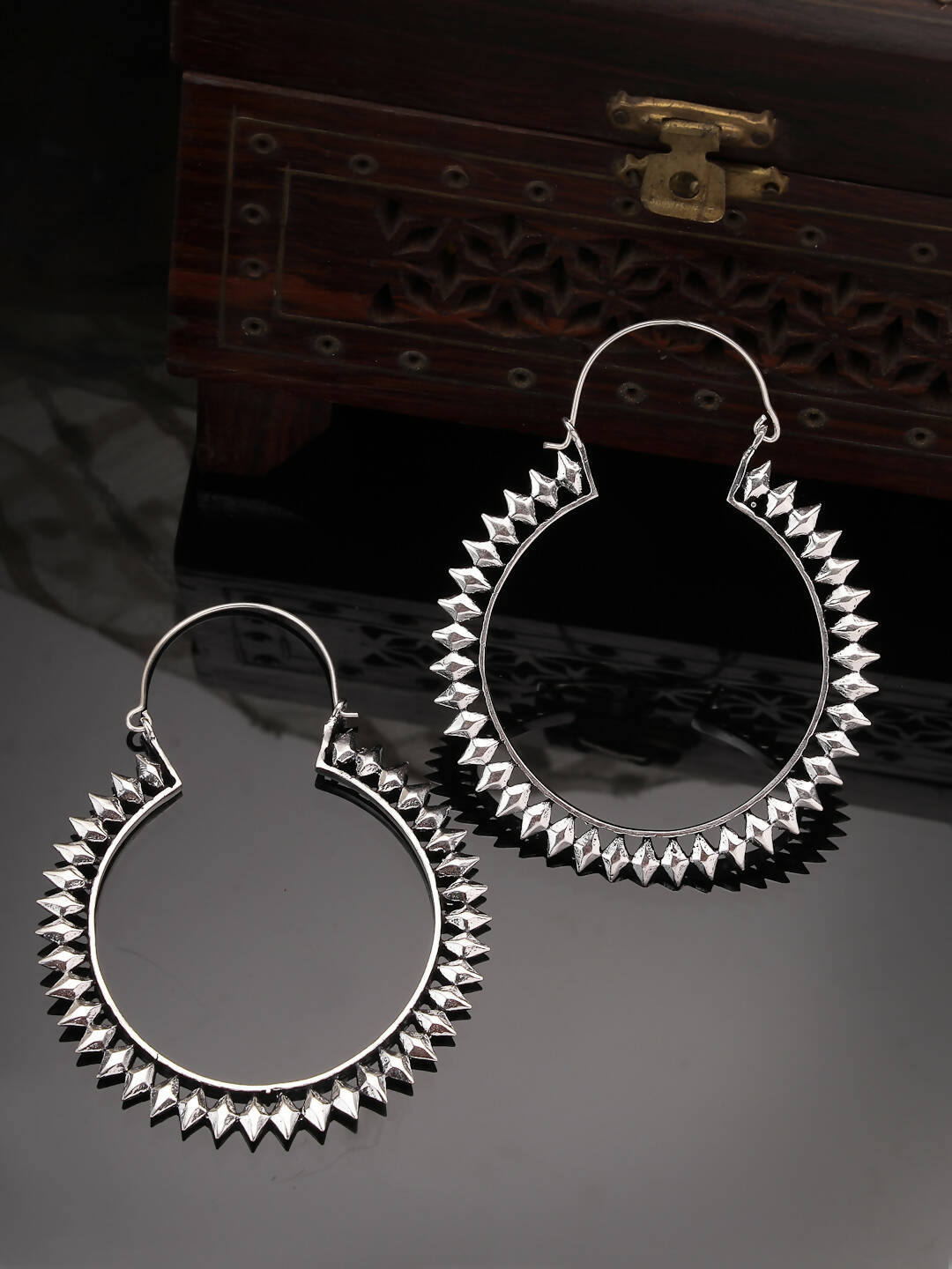 NVR Women Silver Full Circular Hoop Earrings - Grab2buy