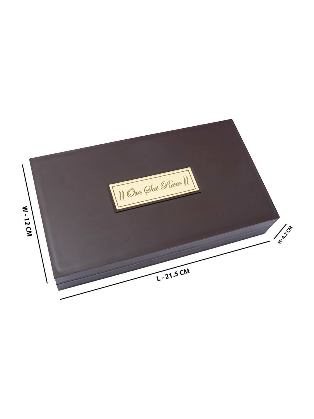 Golden Peacock Brown & Blue 24 CT Gold Foil Wooden Sri Sai Baba Pooja Box 