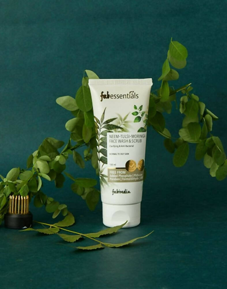 Fabessentials Neem Tulsi Moringa Face Wash & Scrub - Grab2buy