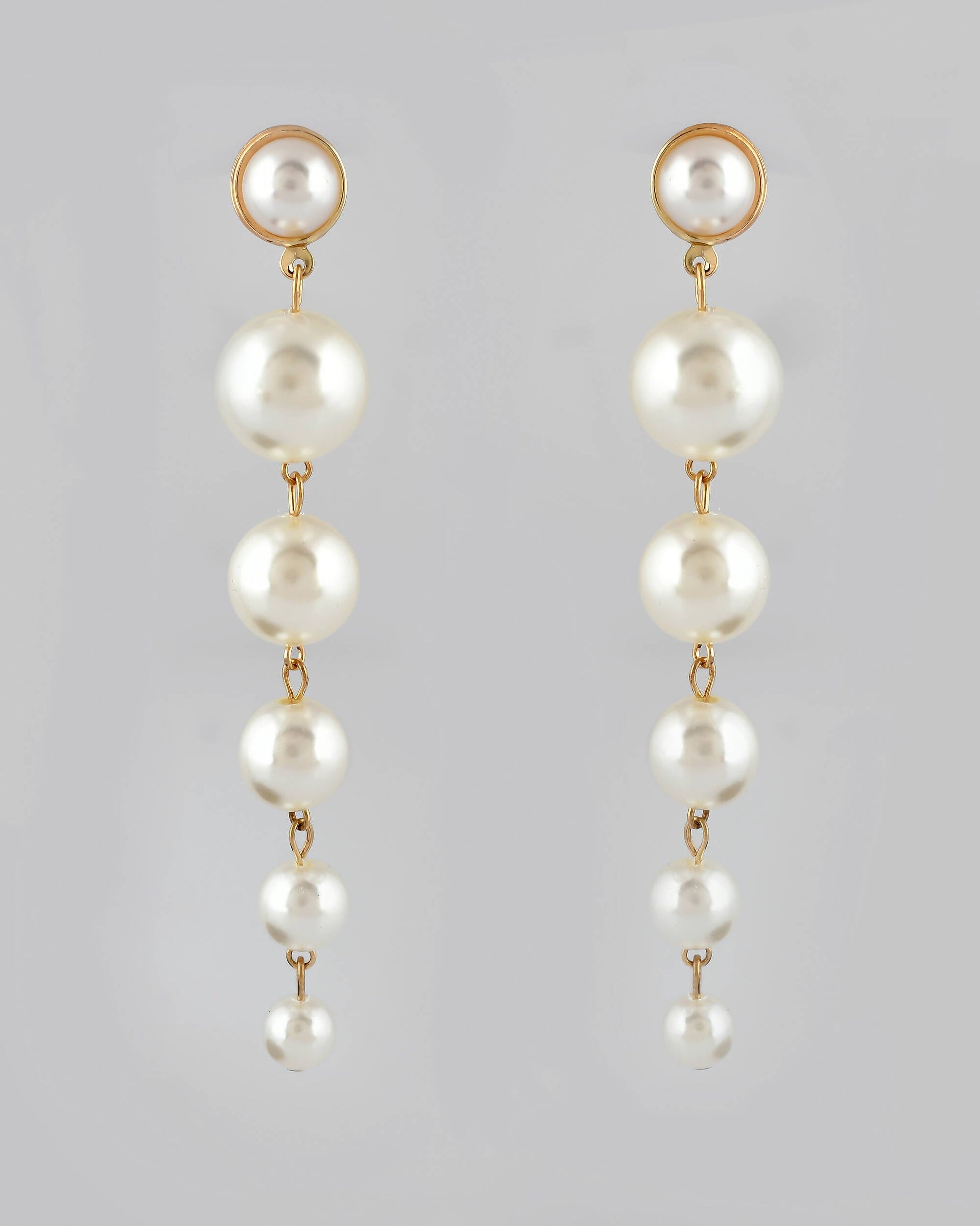 VOJ Women Gold Tone Pearl Stainless Steel Drops & Danglers Earrings - Grab2buy