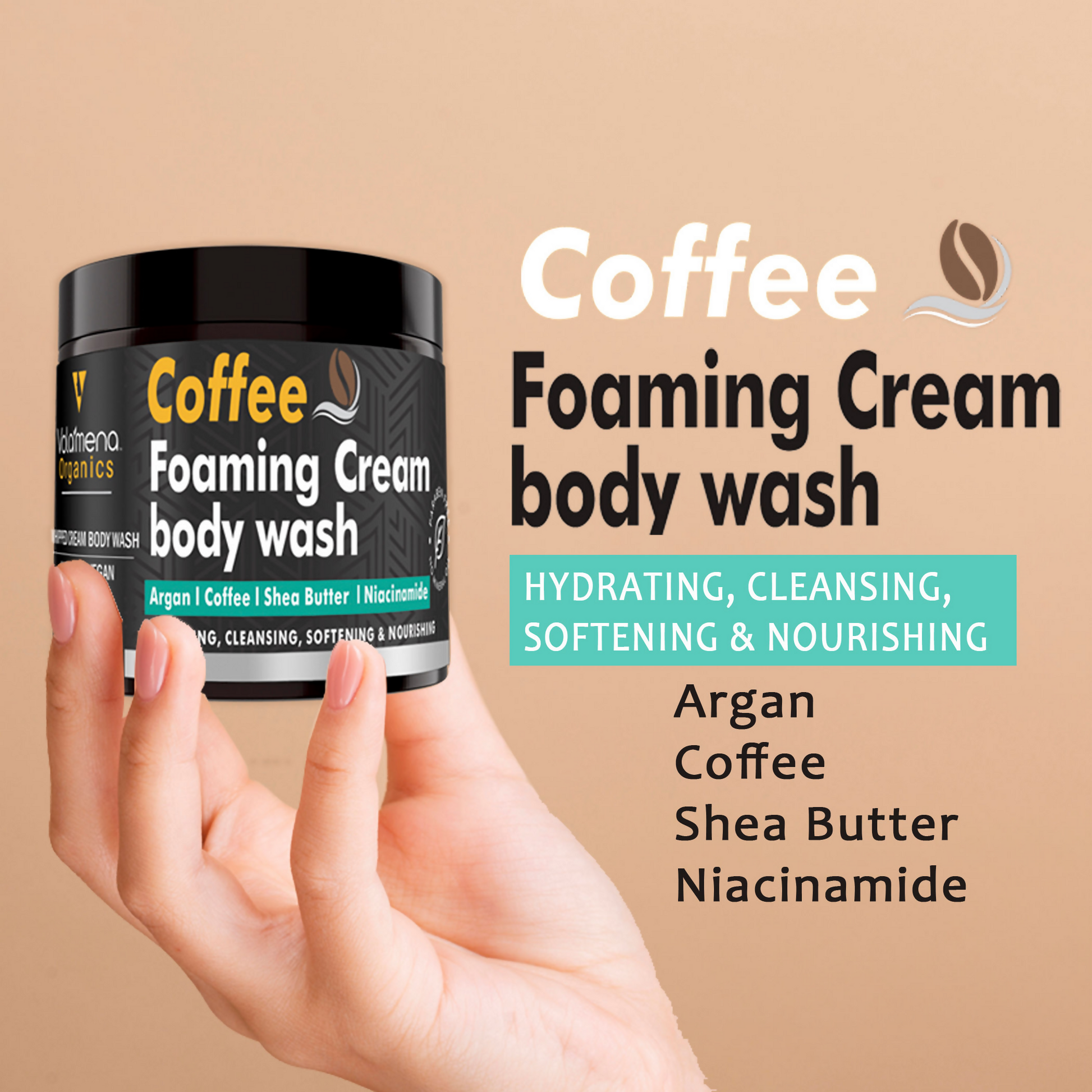 Volamena Organics Arabica Coffee Foaming Cream Body Wash 
