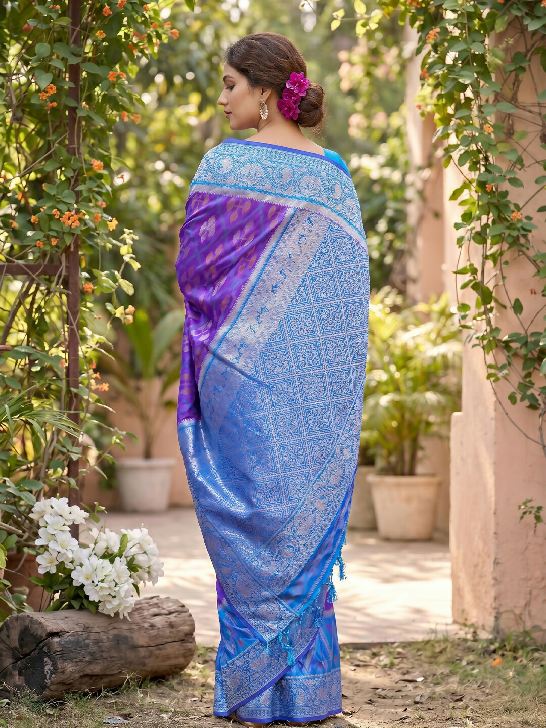 Shree Shyam Fashion Purple Soft Silk Saree