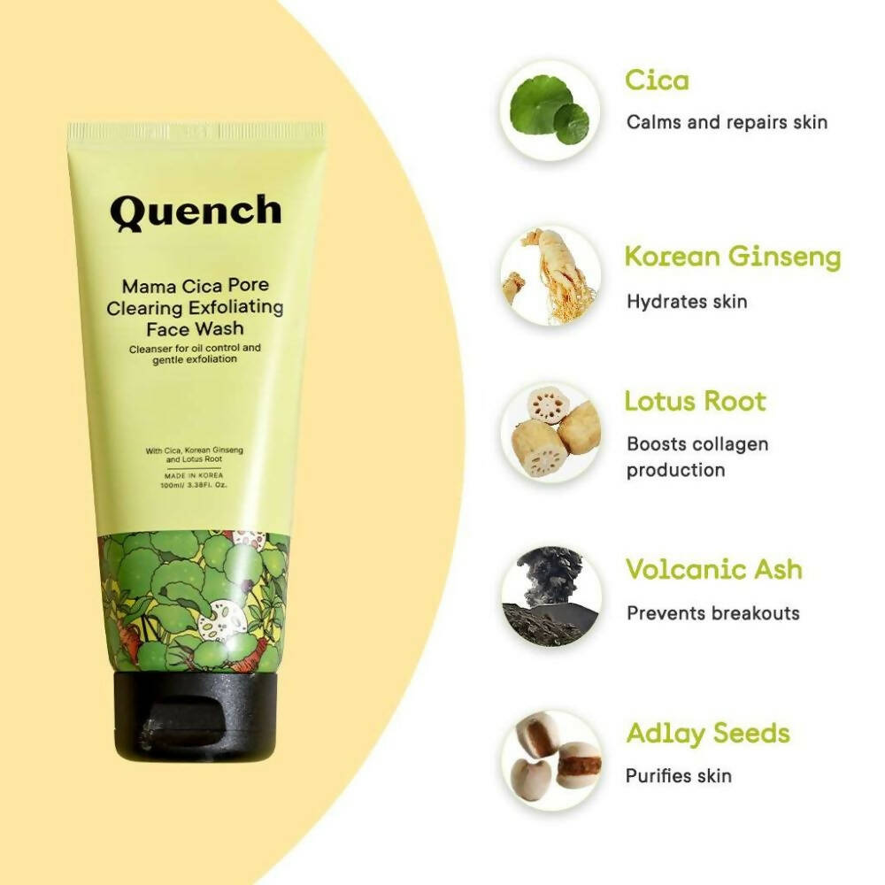 Quench Botanics Mama Cica Pore Clearing Exfoliating Face Wash - Korean Skincare 