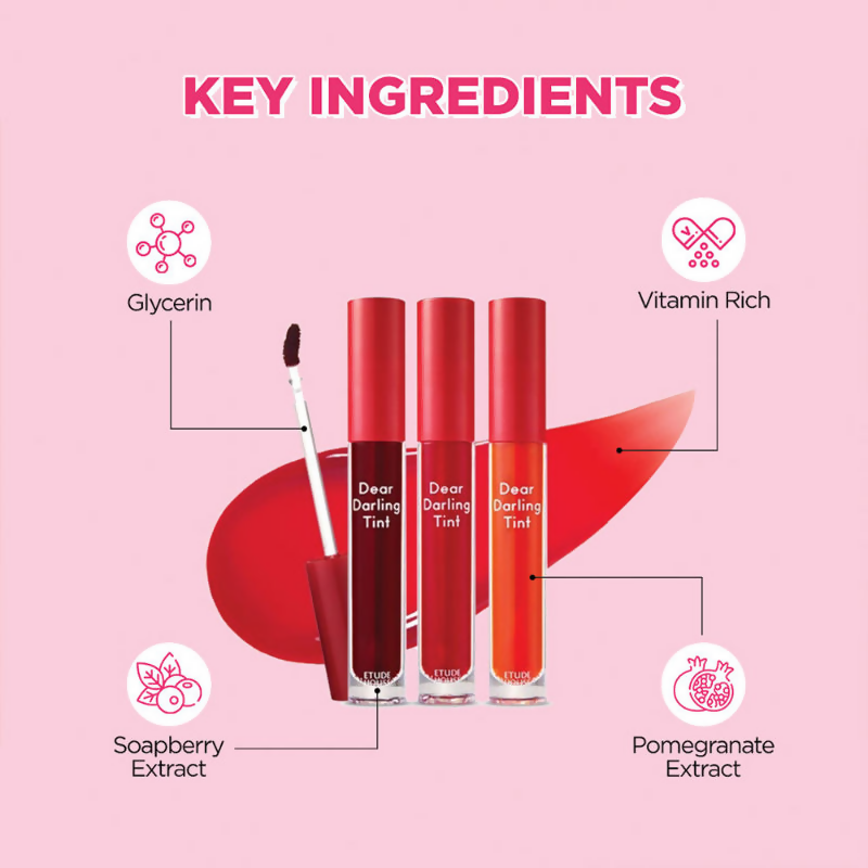 Etude House Dear Darling Water Gel Lip And Cheek Tint Lipstick - Real Red