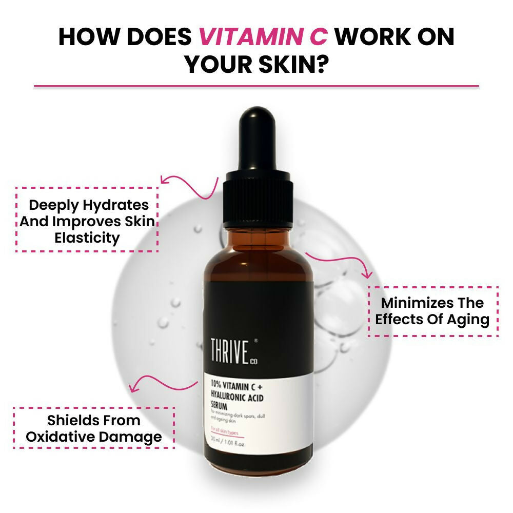 Thriveco 10% Vitamin C+ Hyaluronic Acid Serum 