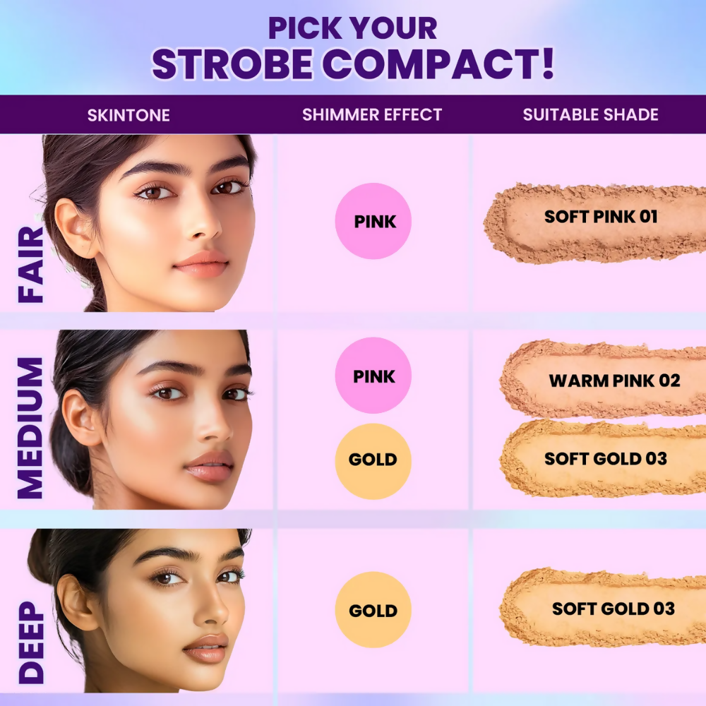 NY Bae Strobe Glow Compact Powder – Soft Gold 03