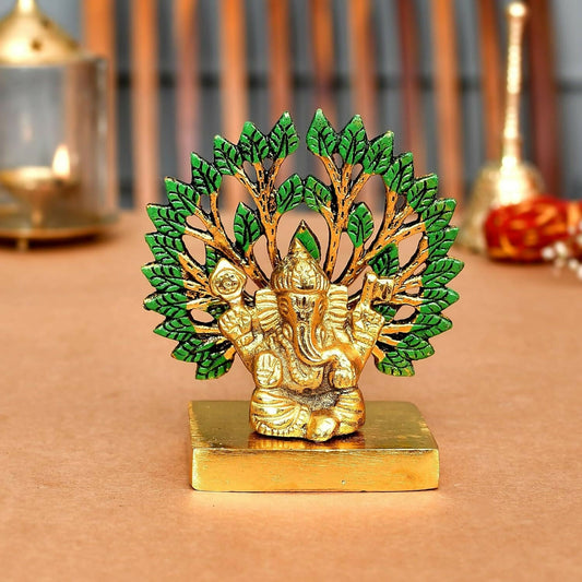 CraftVatika Metal Ganesha Idol Under Tree - Grab2buy