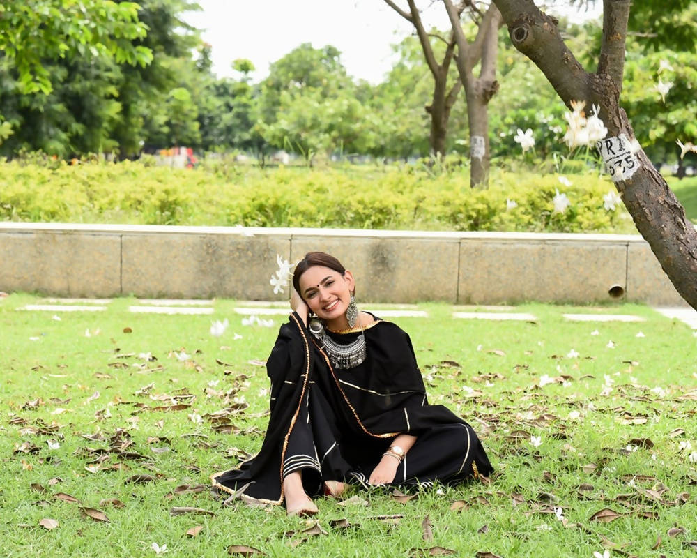 Cheera Black Sharara Kurta Dupatta set Online