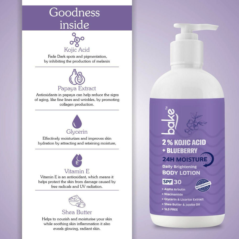 Bake 2% Kojic Acid Body Lotion SPF 30 PA+++ For Dark Spots  Grab2Buy Bake Grab2Buy